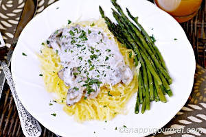 Creamy Mushroom Spaghetti Squash