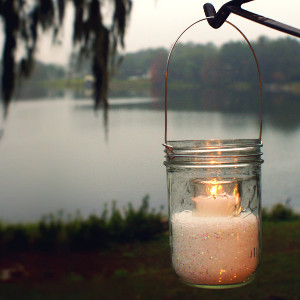 Sparkling Winter Wedding Mason Jar Lanterns