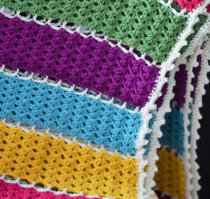 Jeweled Lattice Afghan