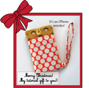 Christmas iPhone Wristlet