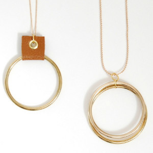 Rustic Gold Hoop Necklace