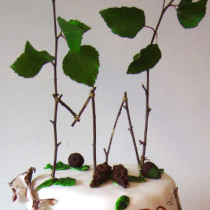 Rustic Romance Leafy Cake Topper