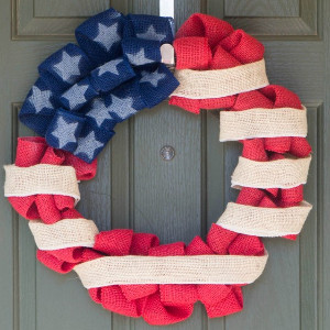 Festive Fourth of July Fabric Wreath