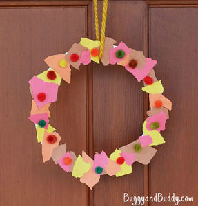 Scrap Paper Autumn Wreath