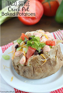 Taco Style Slow Cooker Baked Potatoes