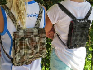 Mini Backpacks from Upcycled Shorts