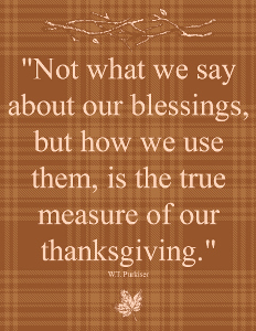 How We Use Our Blessings Printable Thanksgiving Quote