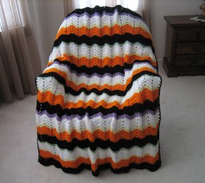 Striped Halloween Crochet Afghan Pattern