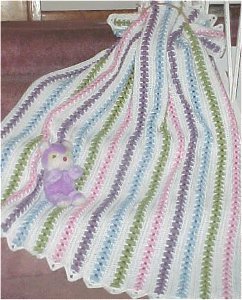 Popcorn Pastel Crochet Baby Blanket