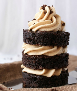 Mini Chocolate Peanut Butter Layer Cake