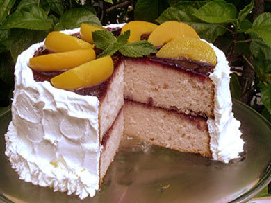 Peach Melba Cake