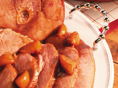 Peaches Foster Glazed Ham