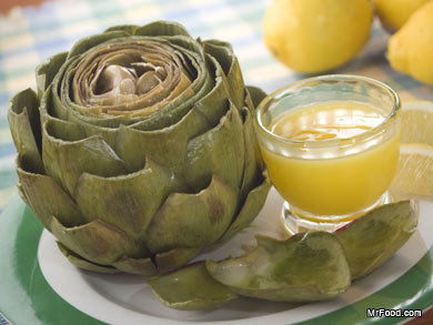 Steamed Artichokes with Butter