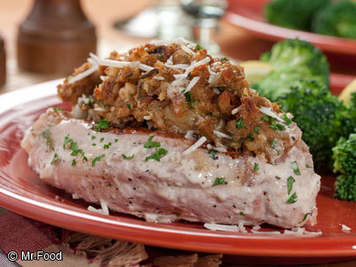 Caesar Stuffed Pork Chops