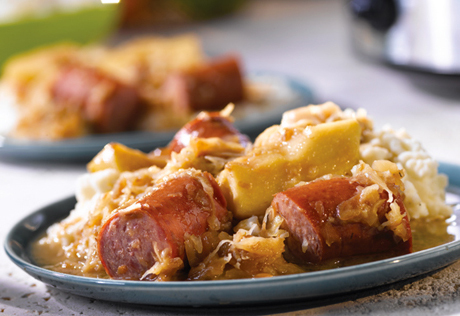 Kielbasa With Apples, Onions, and Sauerkraut