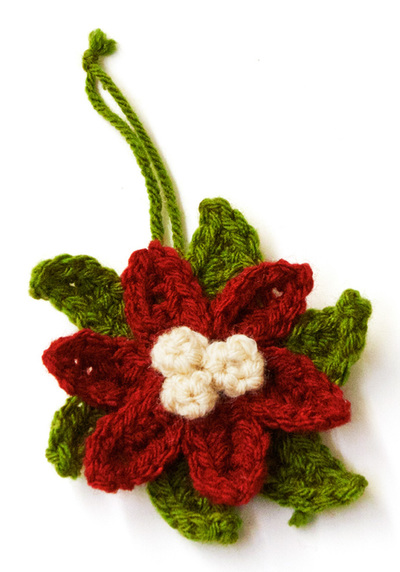 Crochet Poinsettia Ornament