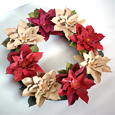 How to Make a Paper Poinsettia Wreath