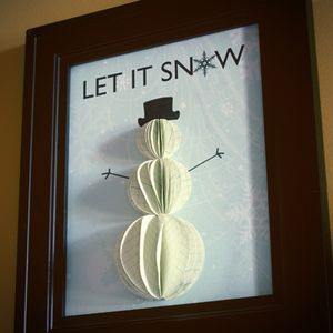 Little Top Hat 3D Snowman Framed Art