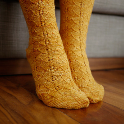 Gorgeous Toe-Up Gingko Socks
