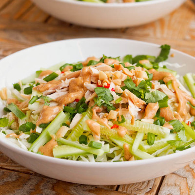Crunchy Thai Chicken Salad | FaveHealthyRecipes.com