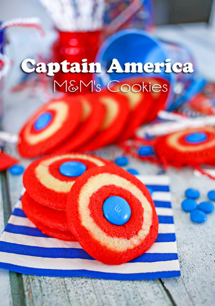 Captain America M&M Shield Cookies