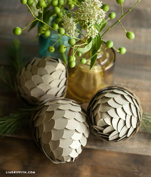 DIY Woodland Wonderland Paper Pinecones