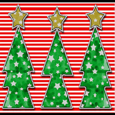 Starry Christmas Trees Printable