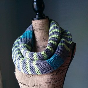 Neon Striped Infinity Scarf