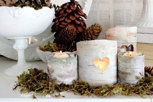 Romantic Woodland Faux Birch Lanterns