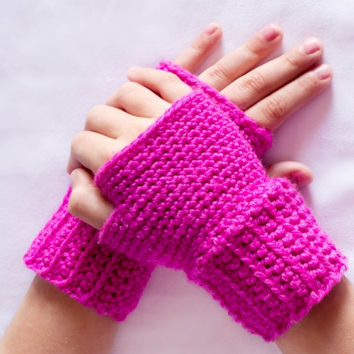 Pretty in Pink Fingerless Gloves
