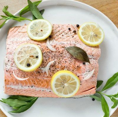 Poached Salmon with Lemon and Fresh Herbs