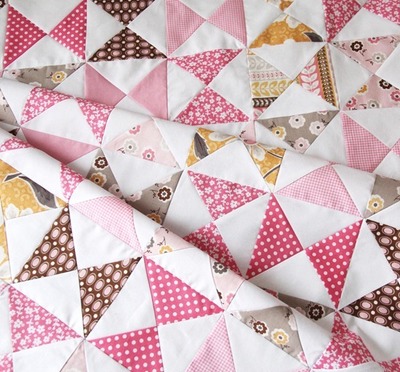 Classic Pink Hourglass Quilt