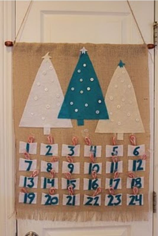 Simple Rustic No Sew Advent Calendar AllFreeSewing com Simple Rustic No Sew Advent Calendar AllFreeSewing com