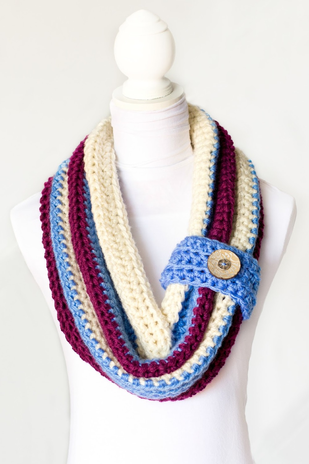 Button Scarf Varsity Button Scarf | AllFreeCrochet.com
