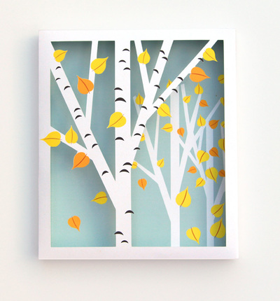 Printable Birch Shadow Box