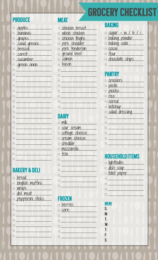 printable grocery shopping list allfreepapercraftscom