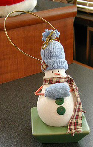 Chilly Recycled Snowman Ornament