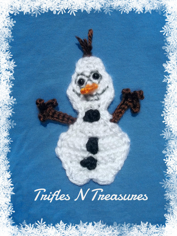 Goofy Frozen Snowman Applique AllFreeCrochet.com
