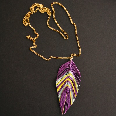 Faux Feather Necklace