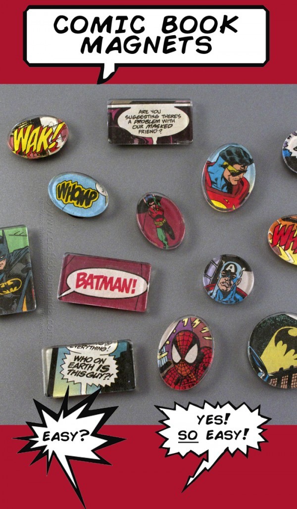 SuperHero Comic Book Magnets | AllFreeHolidayCrafts.com