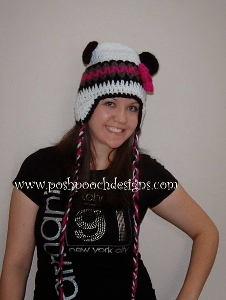 Panda Crochet Hat