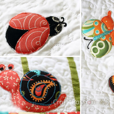 Ladybug, Butterfly and Snail Applique Patterns