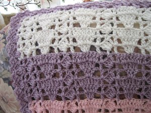 Feminine Eyelet Lace Crochet Afghan Feminine Eyelet Lace Crochet Afghan