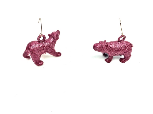 Glittery Plastic Animal Ornaments