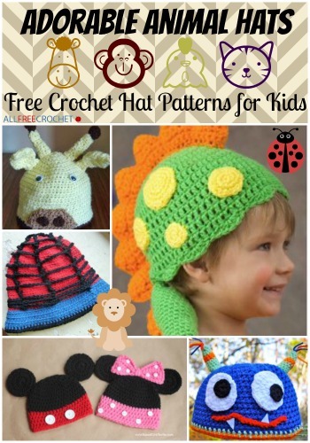 37 Crochet Animal Hats, Free Patterns
