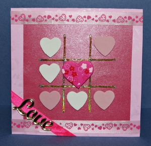 Vivid Valentines Day Tic-Tac-Toe Card