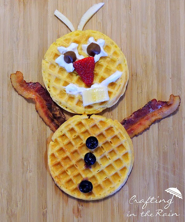 Simple Waffle Snowman Craft