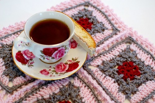 Tea Time Crochet Granny Square