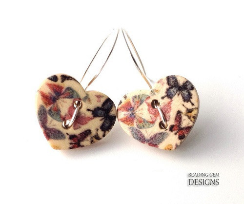 Precious Heart Button Earrings