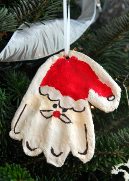 Handprint Mold Santa Ornament